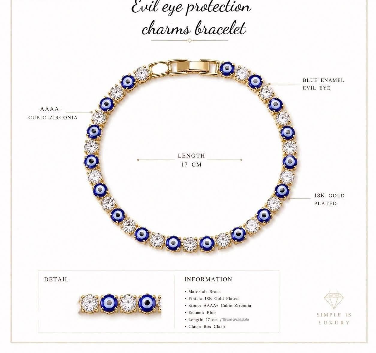 evil eye protection charms bracelet