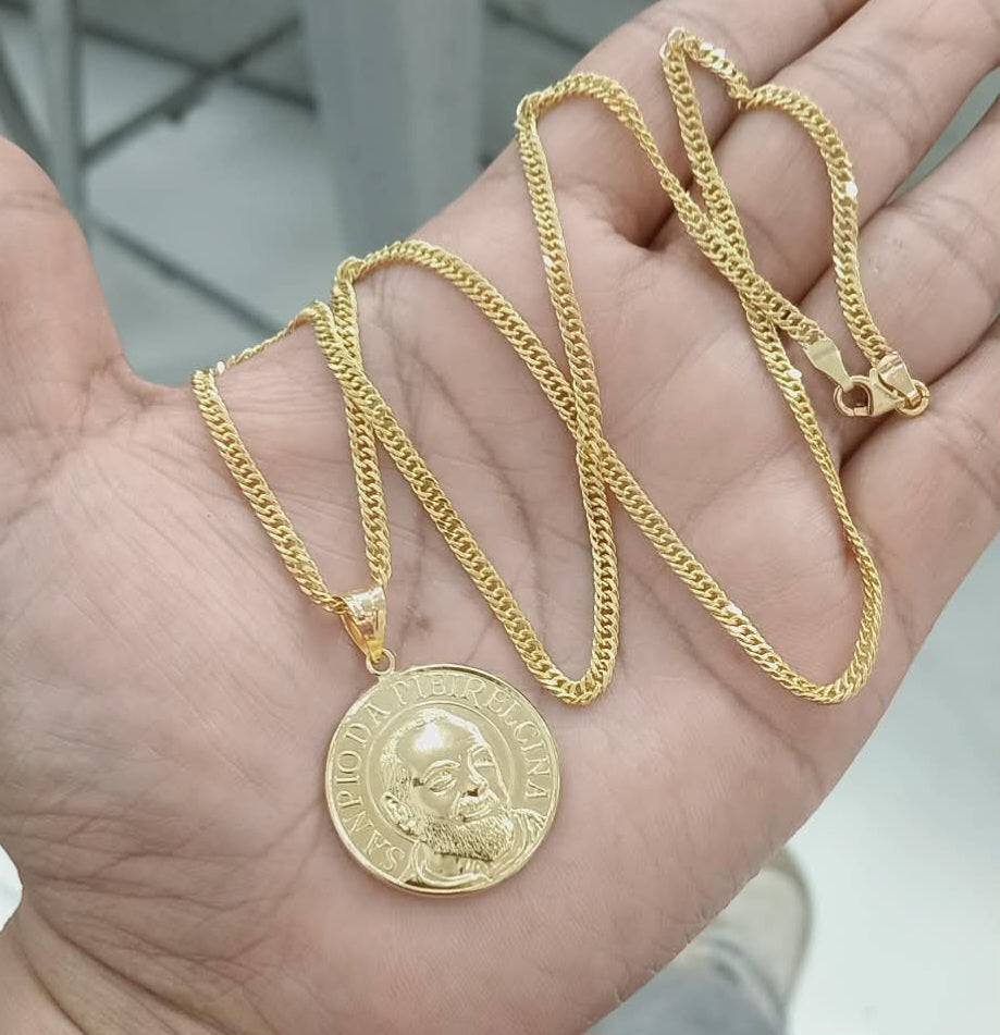 18k Padre Pio necklace