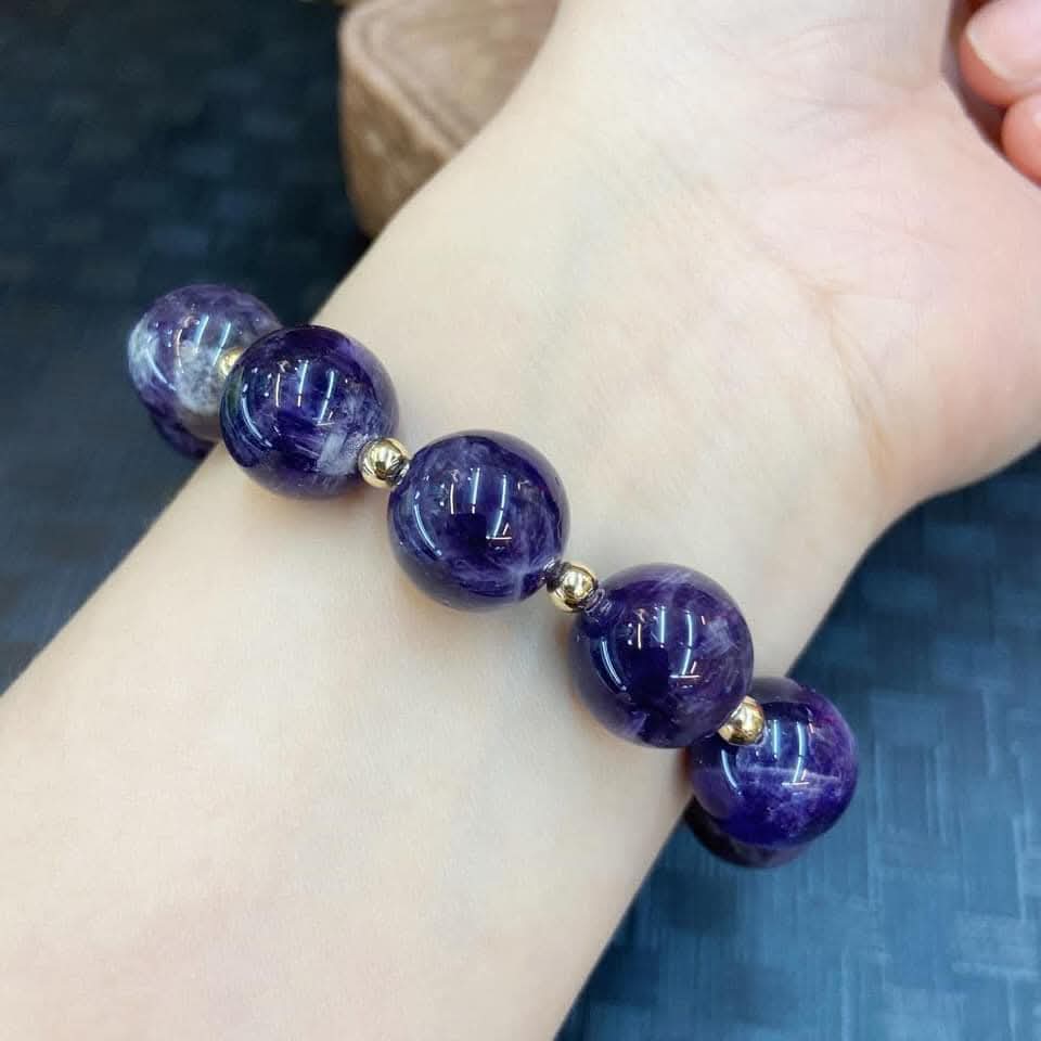 Amethyst mystic knot & piyao over All good luck charm bracelet