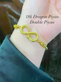 18K DOUBLE SMALL PIYAO   PAWNABLE
WITH LUCKY  CHARM AND LUCKY SNAKE CHARM
