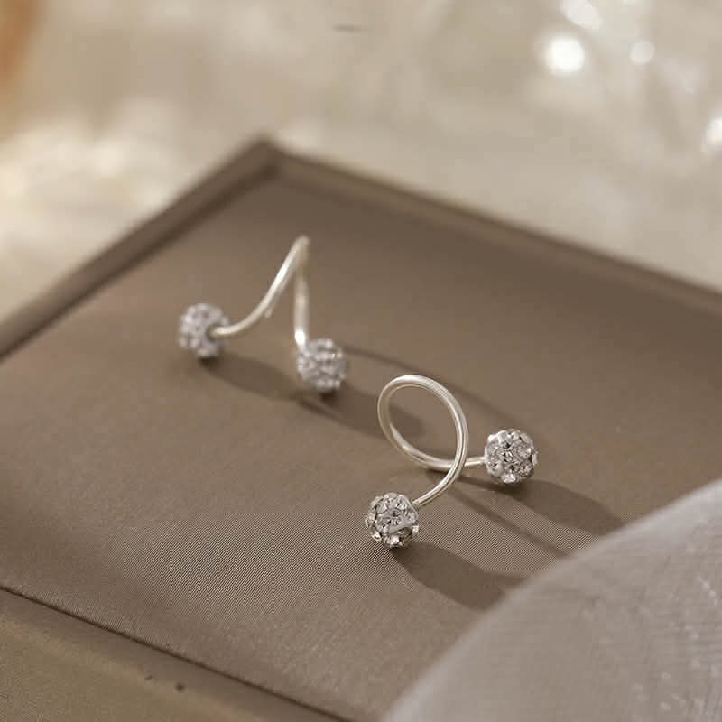 Ball stud earrings 92.5 pure italy silver