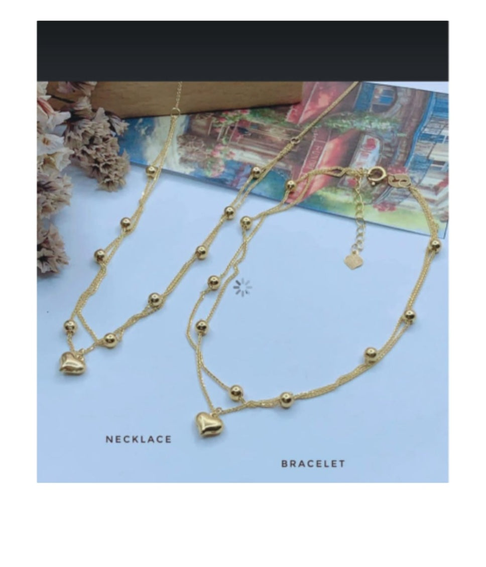 Necklace and bracelet 18k saudi gold pawnable