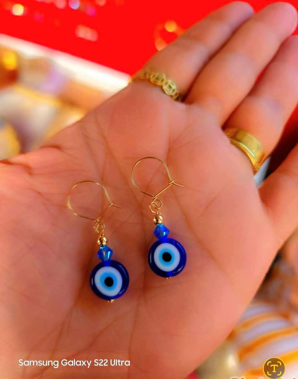 10k gold evil eye earrings