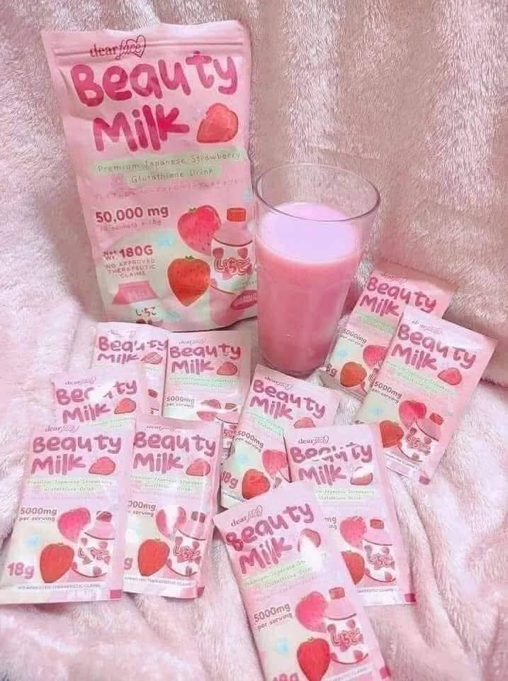Beauty Milk Strawberry Flavor = quick glow from within kahit pagod na sa life