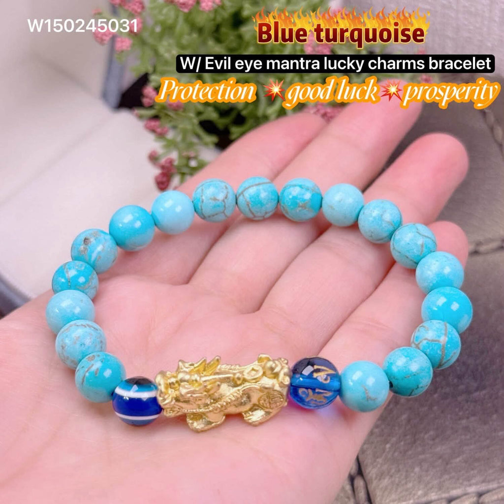 Blue Turquoise with money piyao bracelet