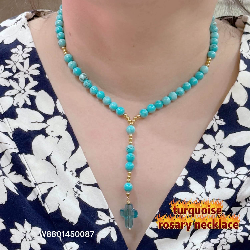 Turquoise rosary necklace