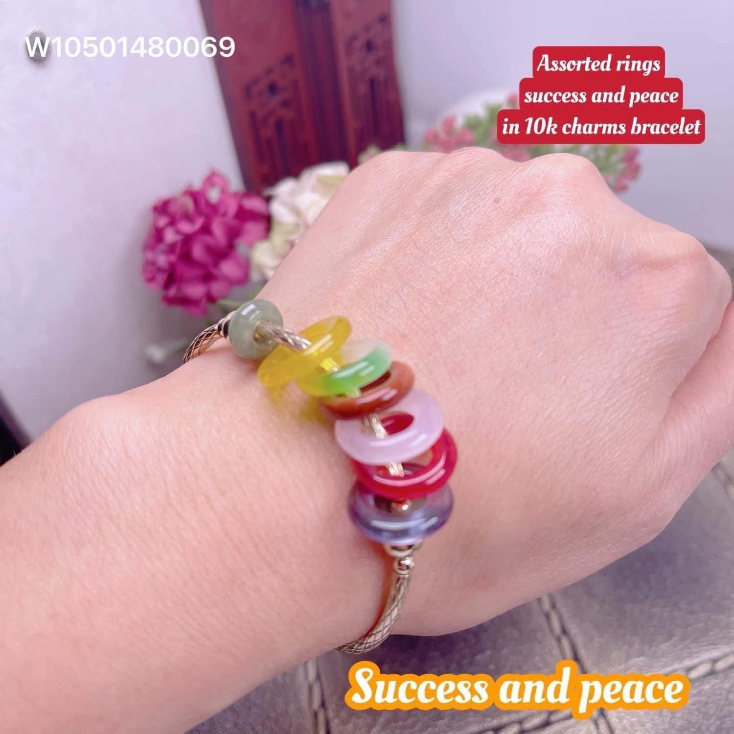 assorted gemstone rings success and peace in 10k charms bracelet