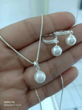 92.5 pure silver  pearl set