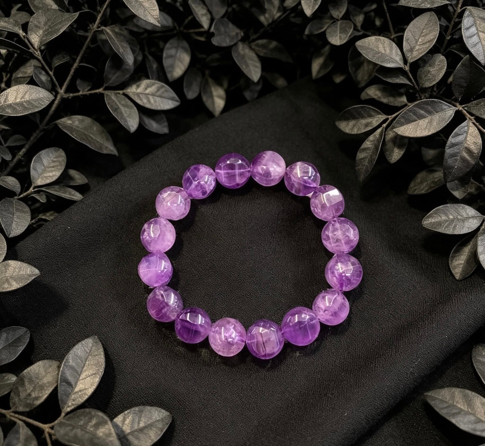LUCKY AMETHYST SIMPLE CHARM BRACELET
